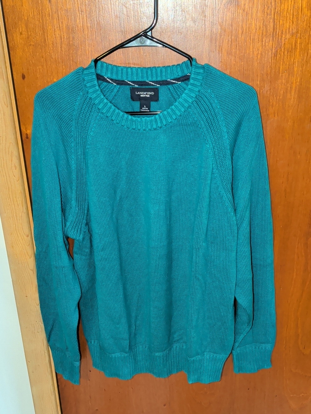 Lands' End Men's Teal-Green Crewneck Sweater